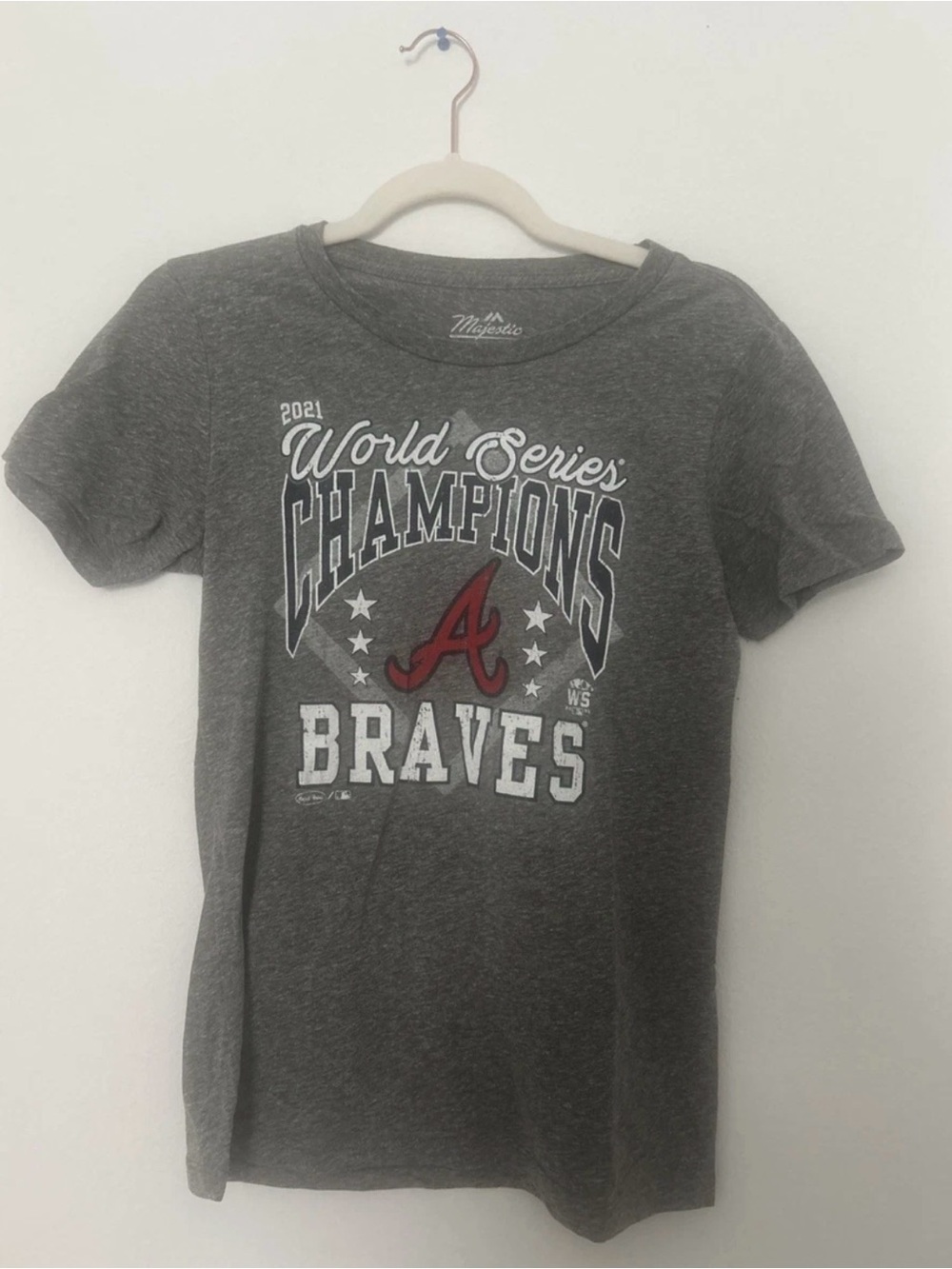 2021 World Series Champions Atlanta Braves Baseball Gray Tee